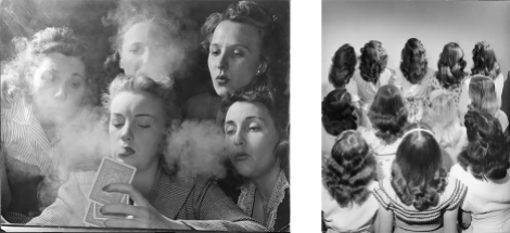 Left: Members of the Young Women's Republican Club of Milford, CT, 1941. Right: